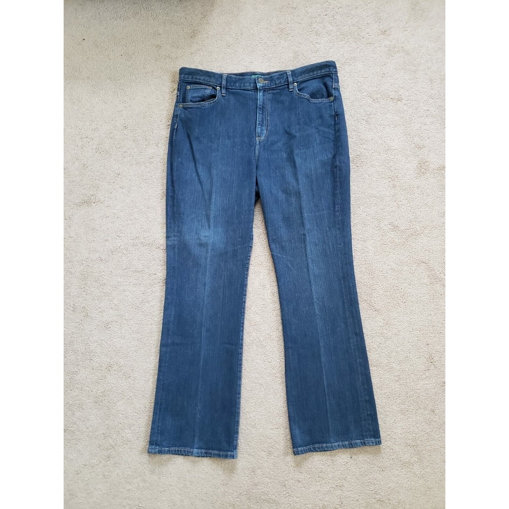 Polo Jeans Co. Ralph Lauren Women's Blue Sz 16 Classic Bootcut Dark Wash Denim